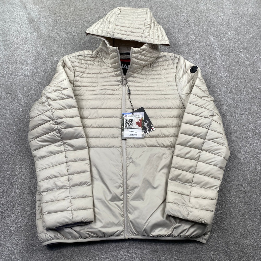 Pajar Eriksson Puffer Jacket Mens Medium Desert Beige Hooded Quilted